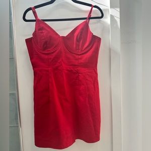 Princess Polly Red Novella Mini Dress / Size US12 AUS 16/
